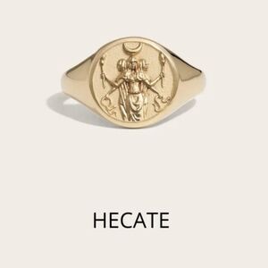 Awe Inspired Gold Hecate Signet Ring 7